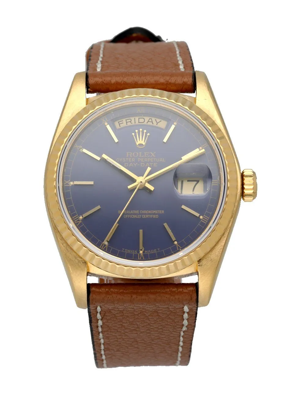 Rolex Day Date 18038 Leather Strap Men's Watch
