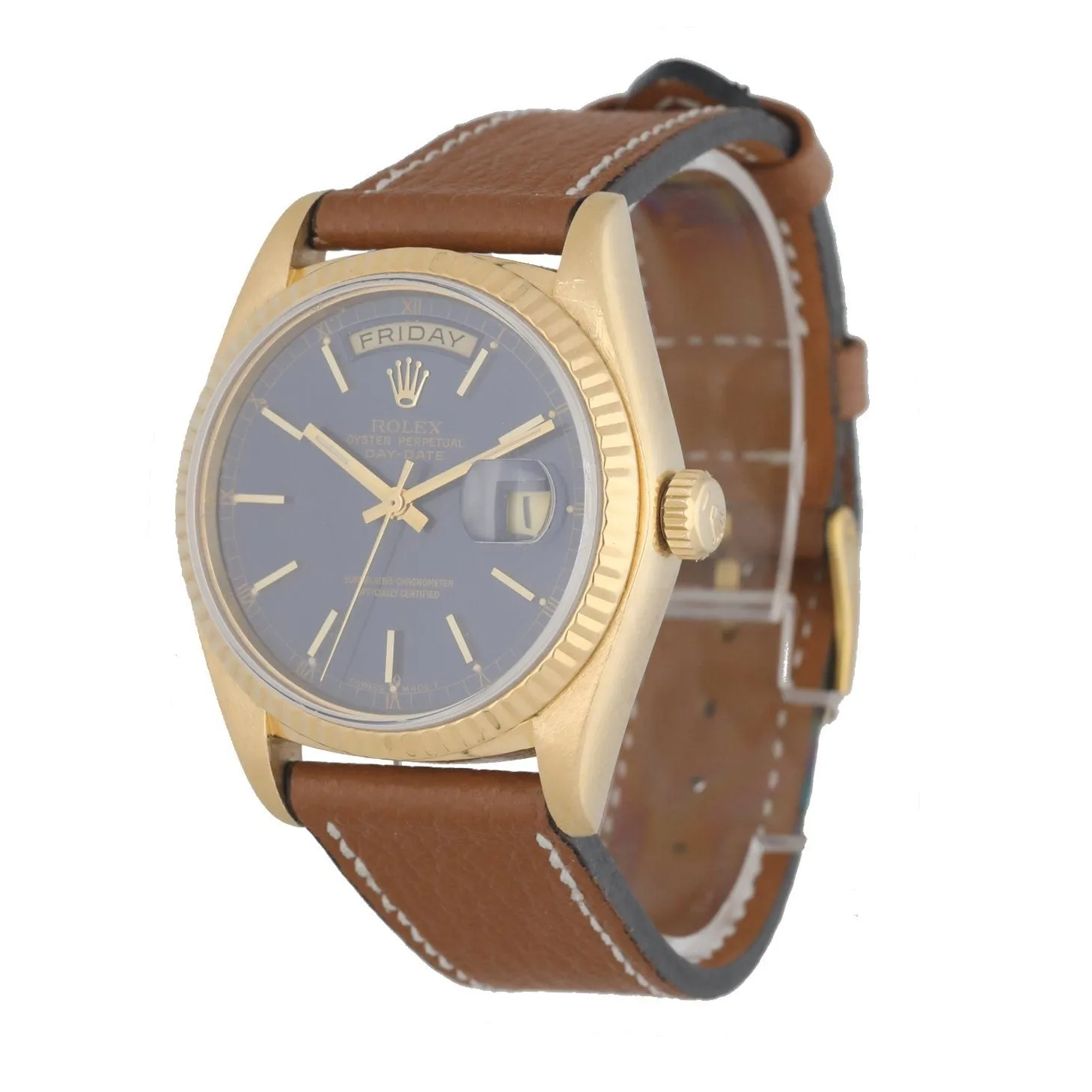 Rolex Day Date 18038 Leather Strap Men's Watch