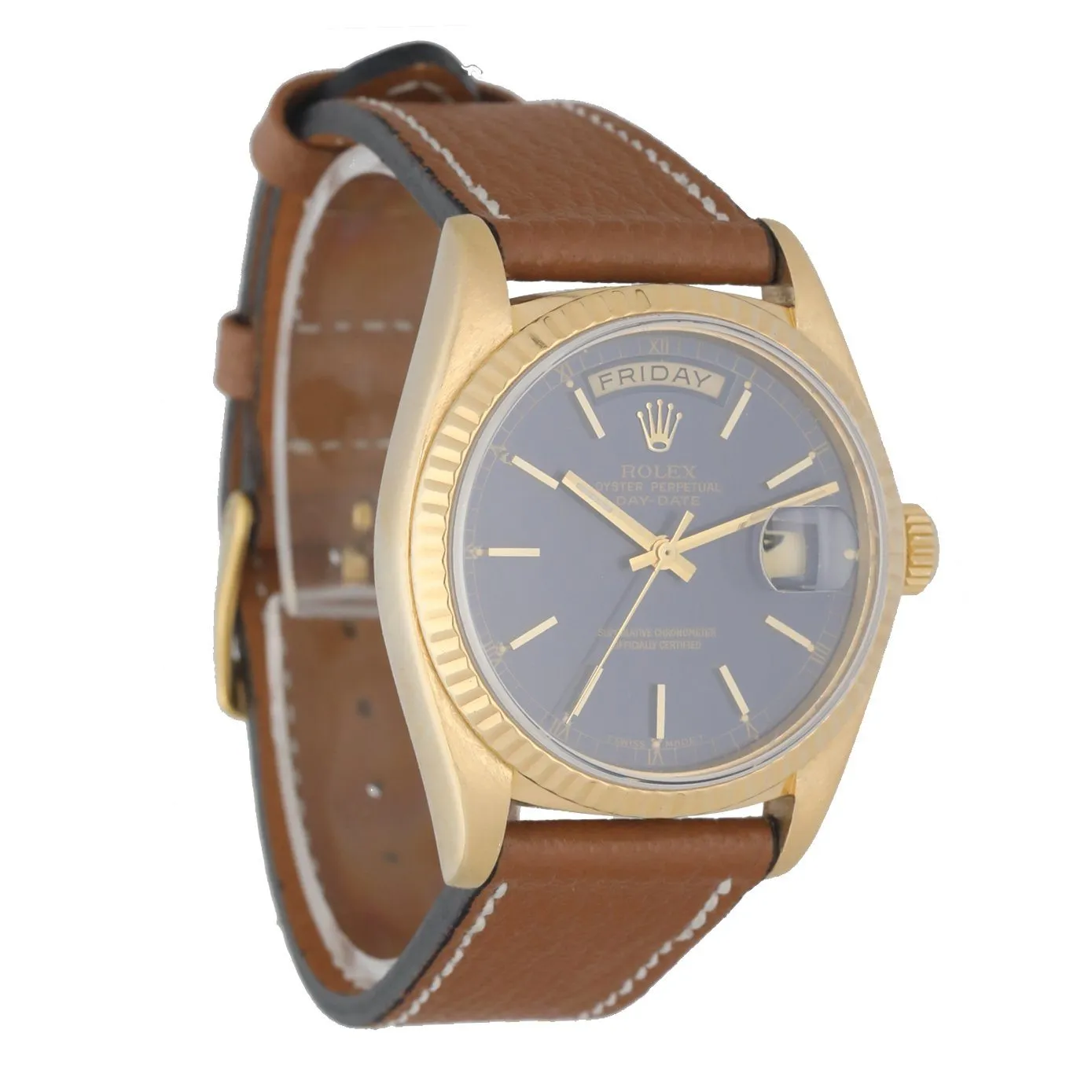Rolex Day Date 18038 Leather Strap Men's Watch