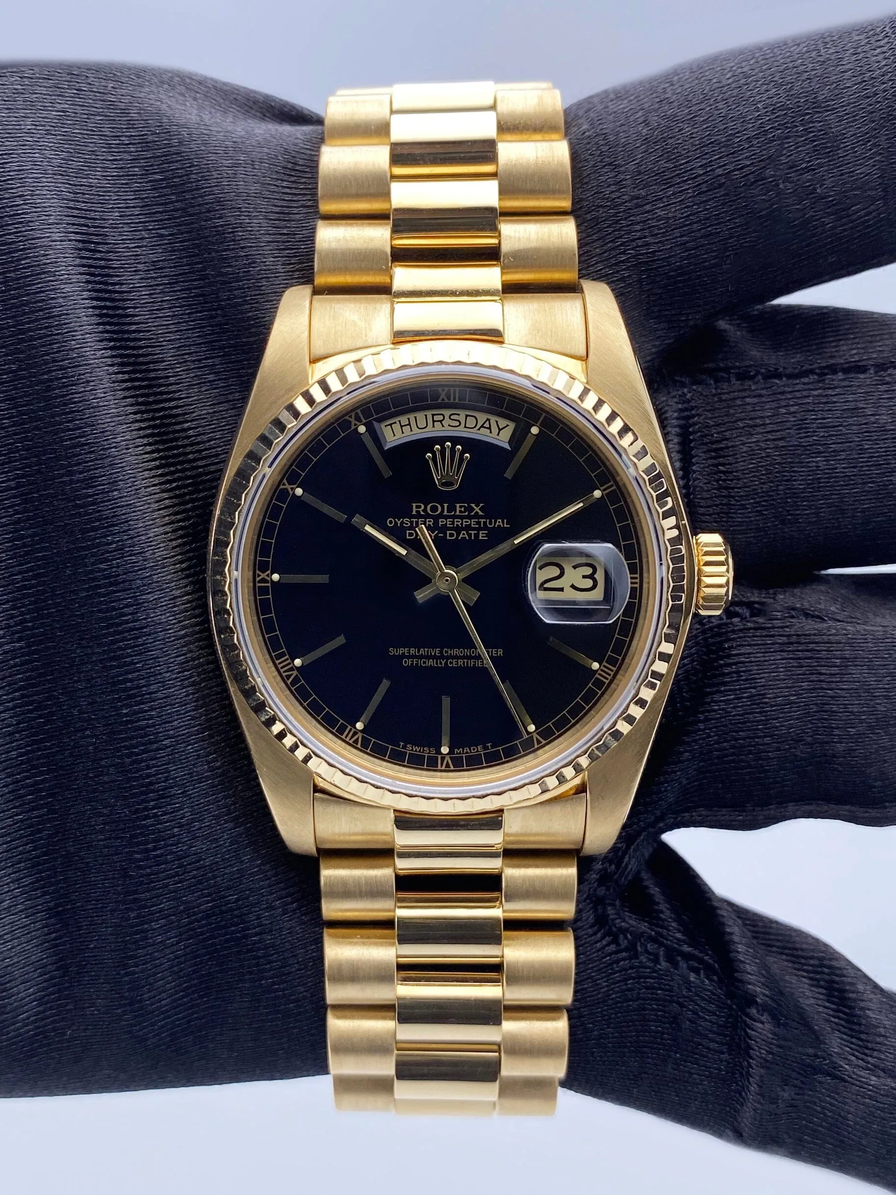 Rolex Day Date 18038 President 18K Yellow Gold Mens Watch