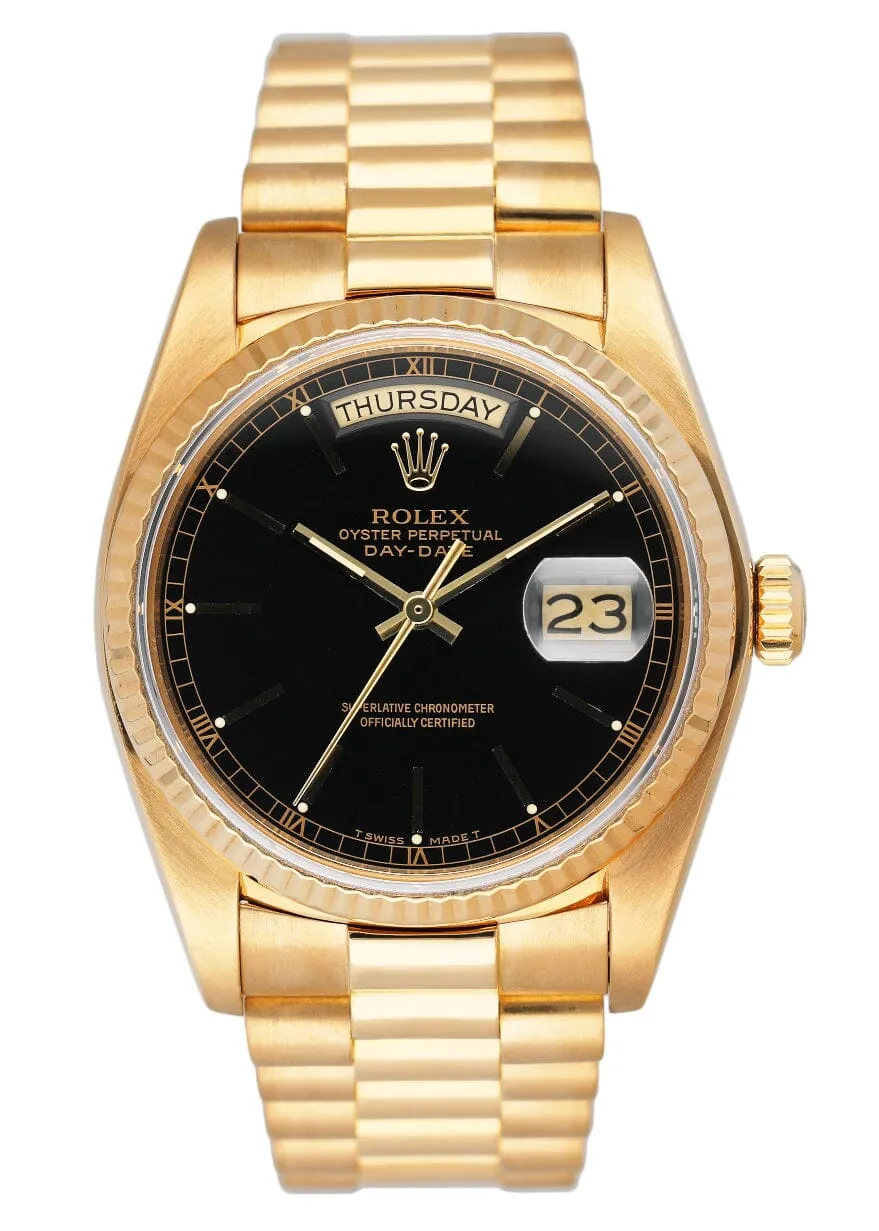 Rolex Day Date 18038 President 18K Yellow Gold Mens Watch