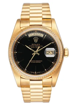 Rolex Day Date 18038 President 18K Yellow Gold Mens Watch
