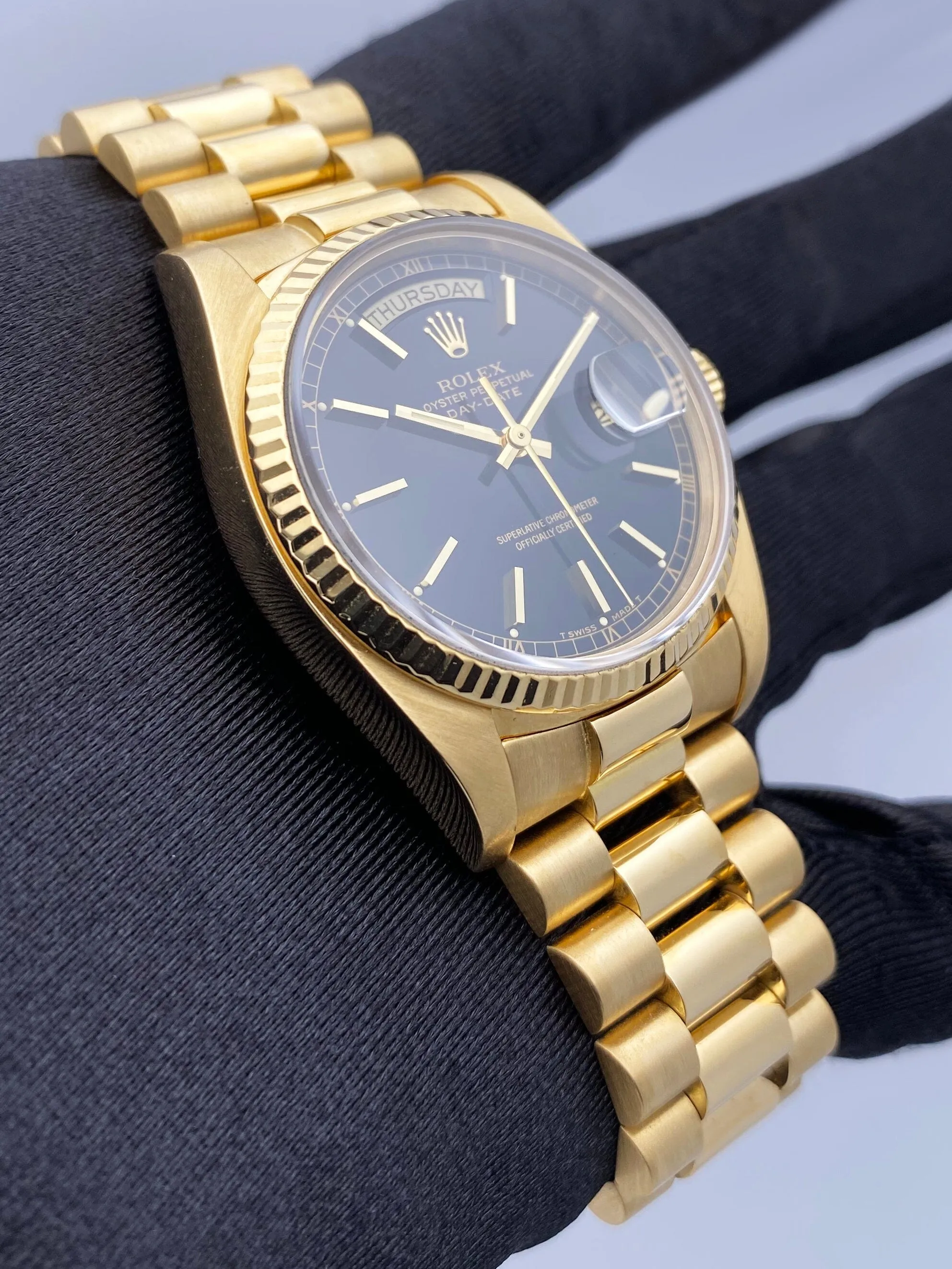 Rolex Day Date 18038 President 18K Yellow Gold Mens Watch