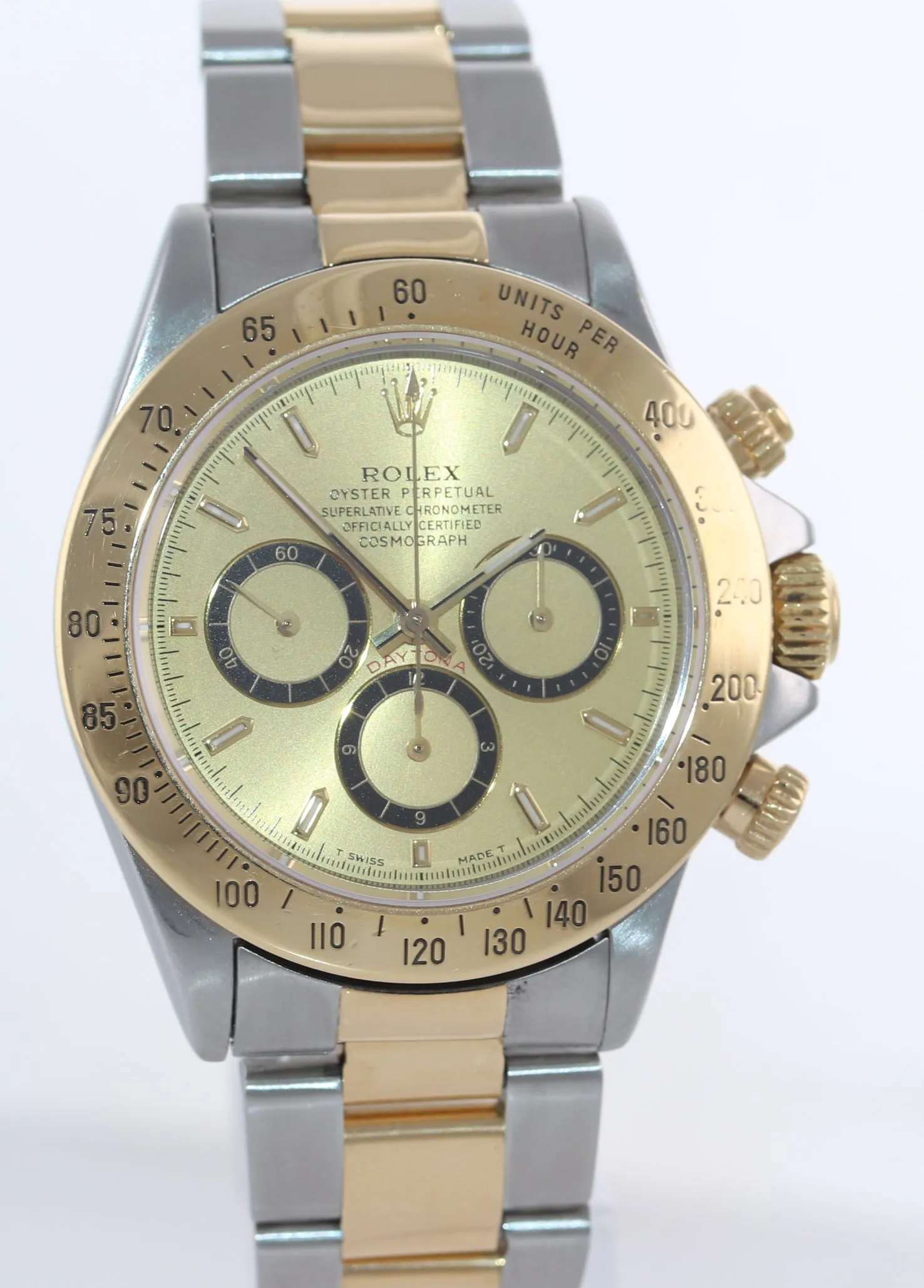 Rolex Daytona 16523 Zenith Champagne yellow gold steel Two Tone Watch box