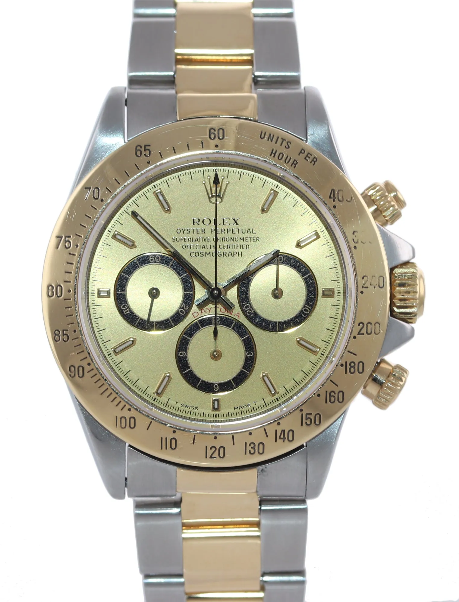 Rolex Daytona 16523 Zenith Champagne yellow gold steel Two Tone Watch box