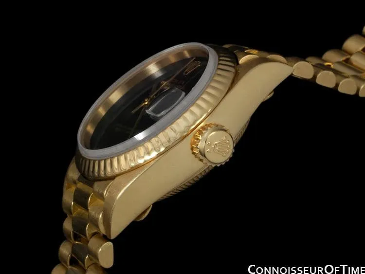 Rolex Ladies President Datejust, 69178 - 18K Gold & Rolex Factory Onyx Dial