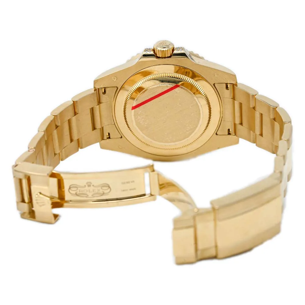 Rolex Men's GMT - Master II Yellow Gold 40mm Black Dot Dial Watch Reference #: 116758SARU