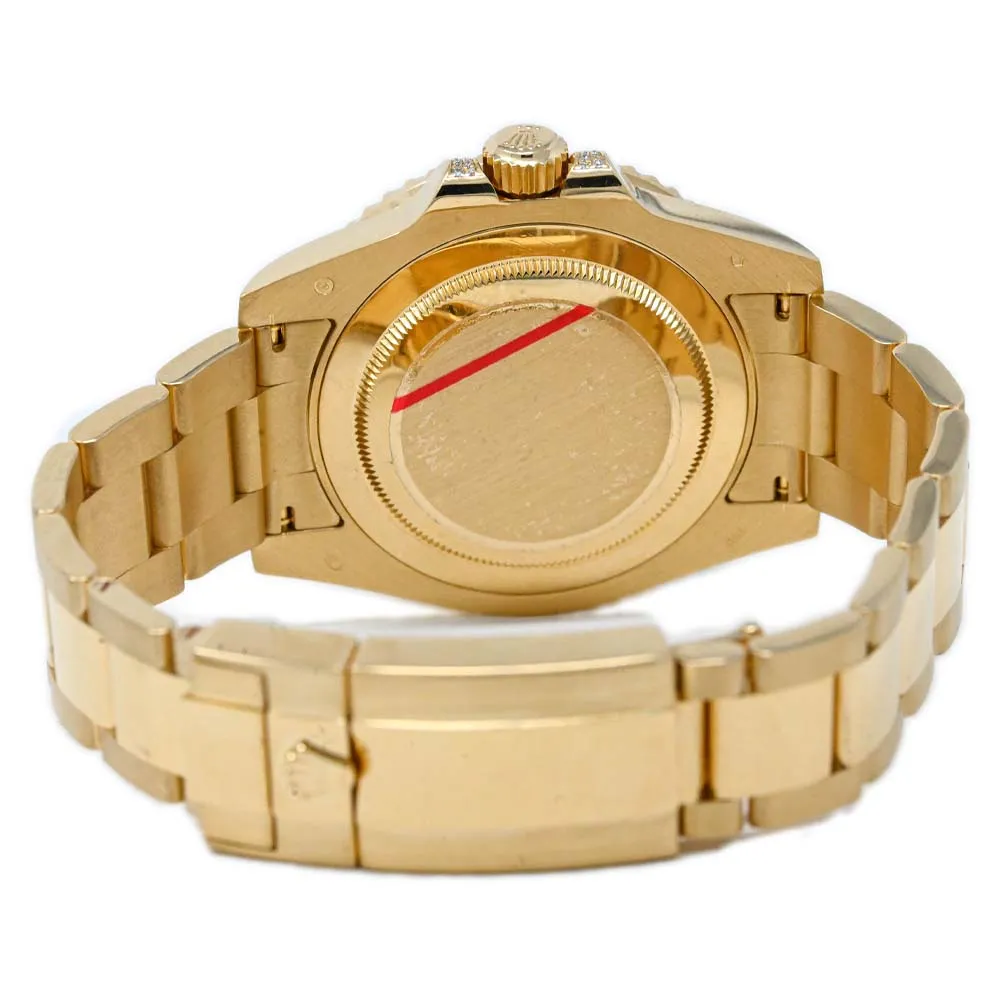 Rolex Men's GMT - Master II Yellow Gold 40mm Black Dot Dial Watch Reference #: 116758SARU