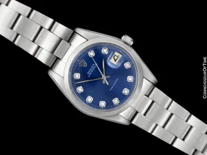 Rolex Oysterdate Mens Date Watch with Both Bracelet & Strap - Stainless Steel & Diamonds
