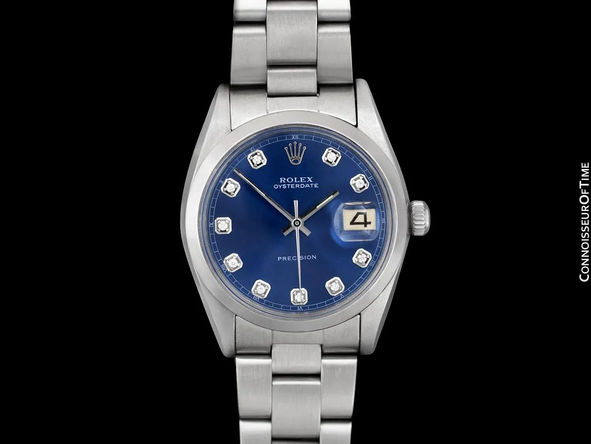 Rolex Oysterdate Mens Date Watch with Both Bracelet & Strap - Stainless Steel & Diamonds