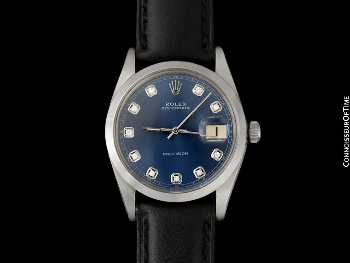 Rolex Oysterdate Mens Date Watch with Both Bracelet & Strap - Stainless Steel & Diamonds