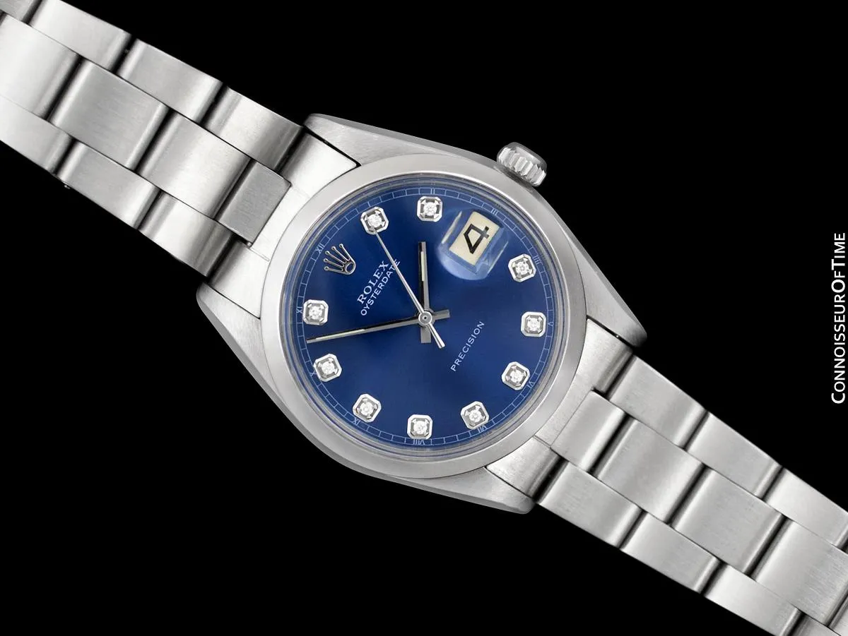 Rolex Oysterdate Mens Date Watch with Both Bracelet & Strap - Stainless Steel & Diamonds