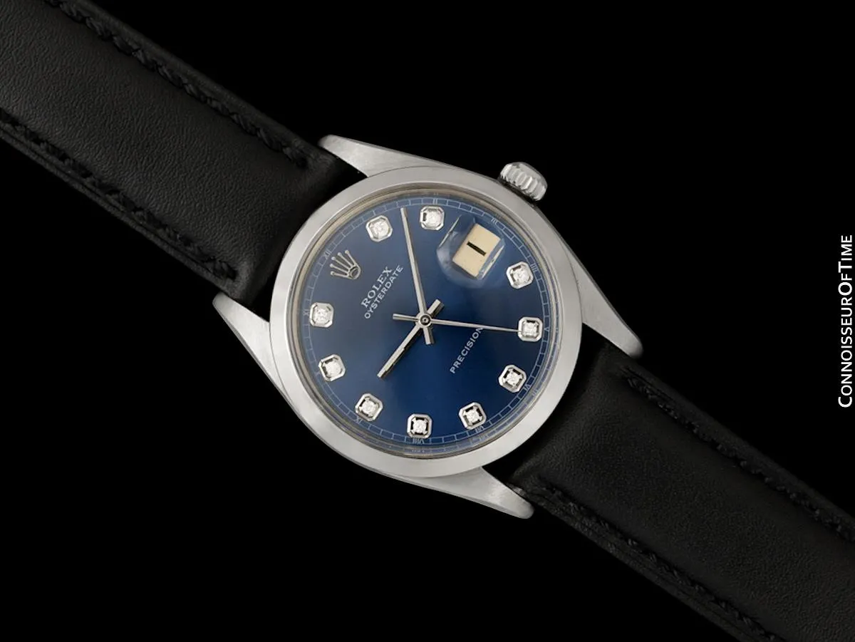 Rolex Oysterdate Mens Date Watch with Both Bracelet & Strap - Stainless Steel & Diamonds