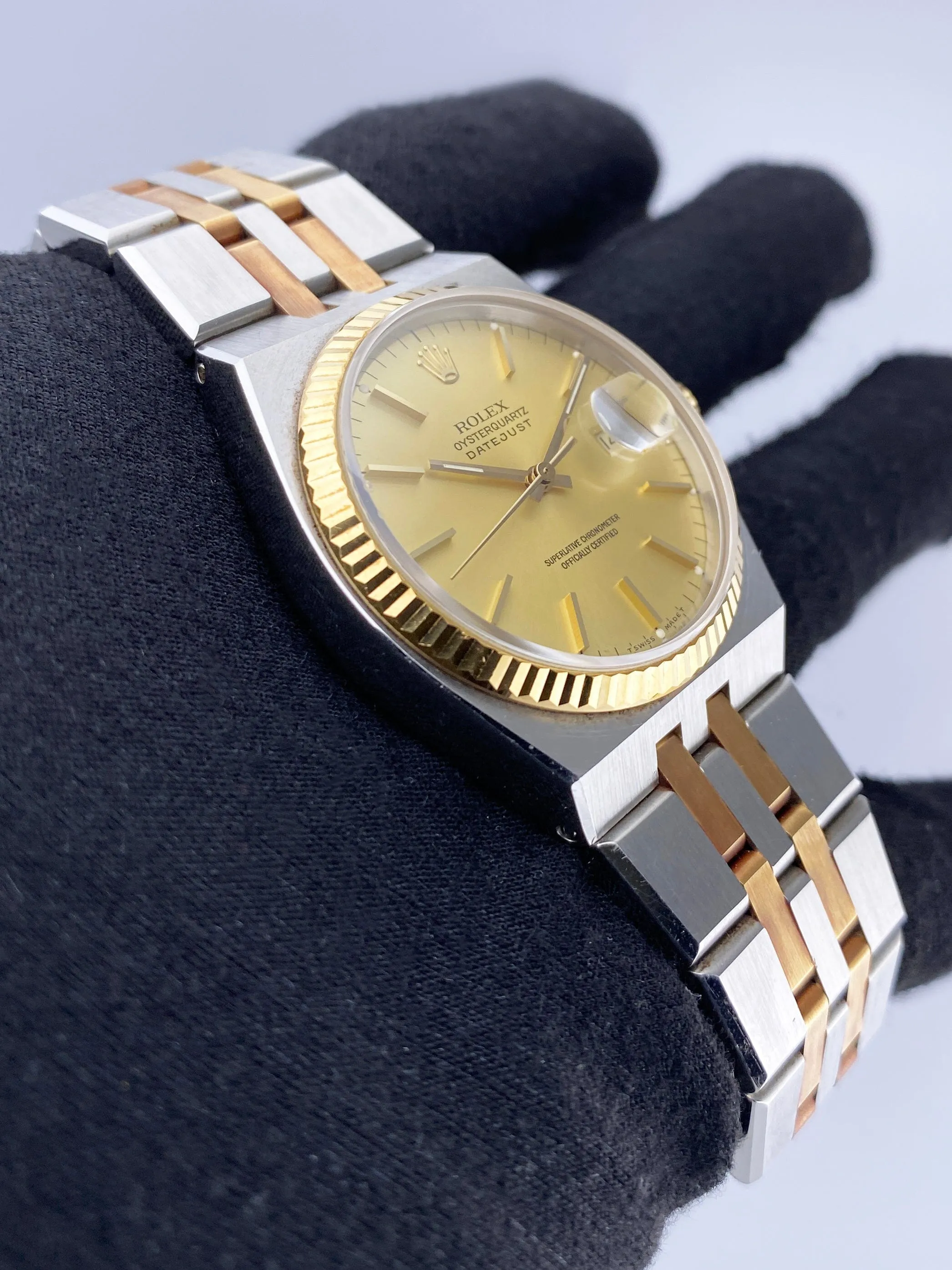 Rolex Oysterquartz Datejust 17013 Two Tone Mens Watch