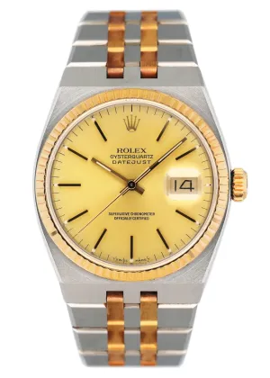 Rolex Oysterquartz Datejust 17013 Two Tone Mens Watch