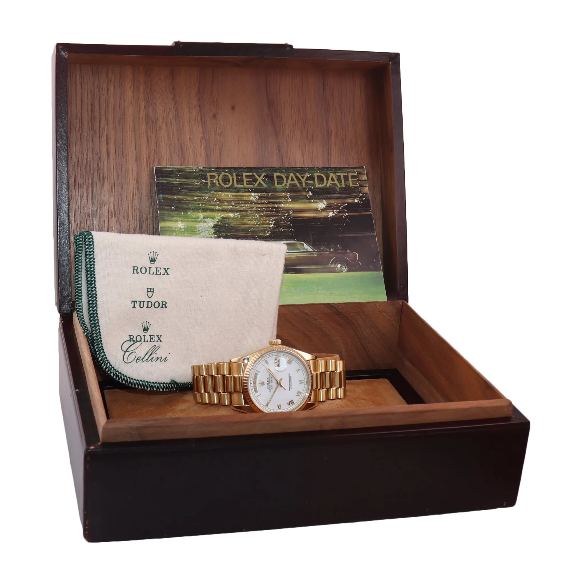 Rolex President Day Date 36mm 18038 18k Yellow Gold White Roman Quickset Watch