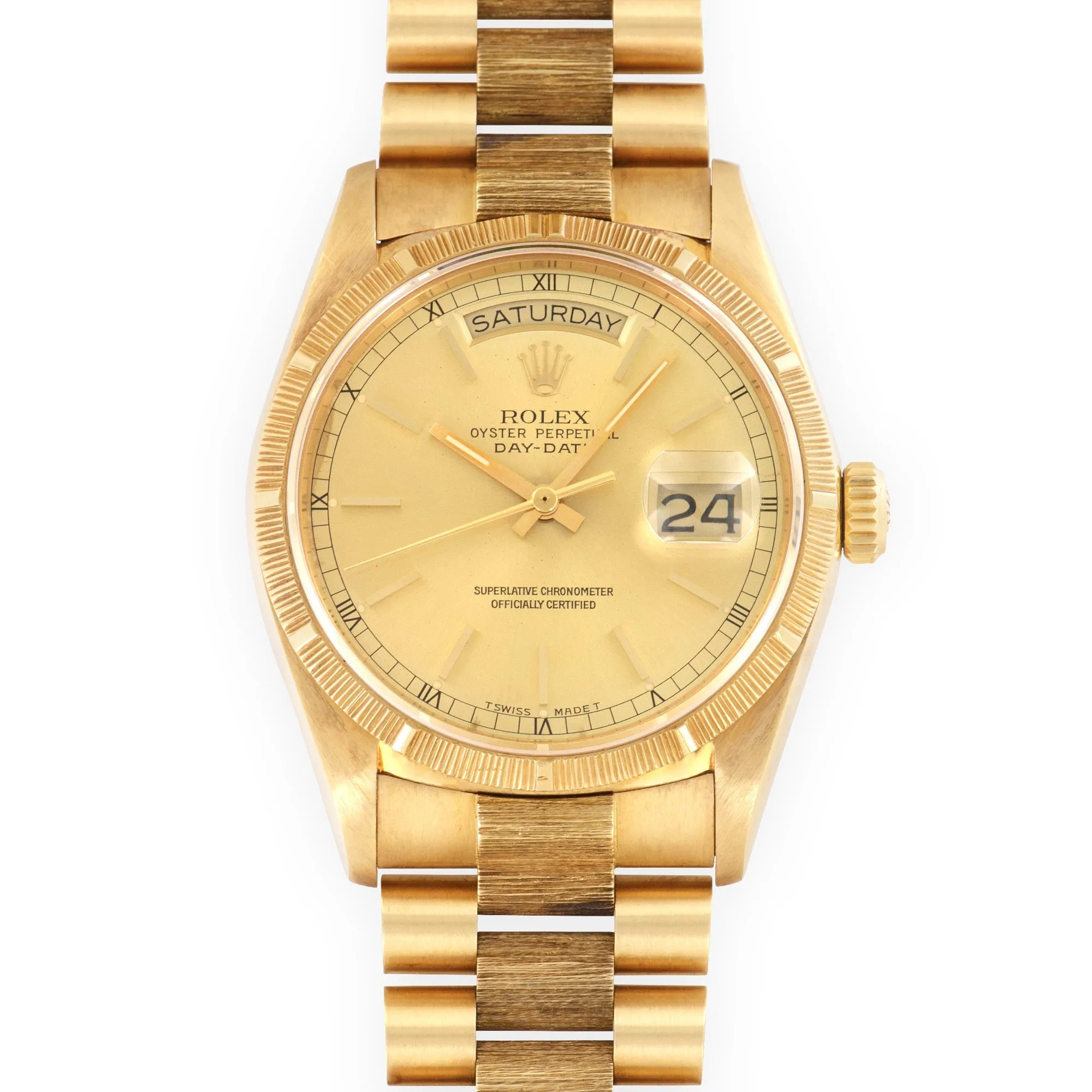 Rolex Yellow Gold Day-Date Bark Finish Watch Ref. 18078