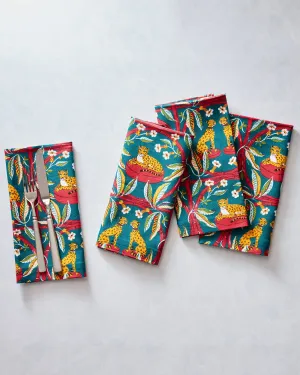 Royal Cheetah - Dinner Napkins Set Of 4 - Ruby & Jade