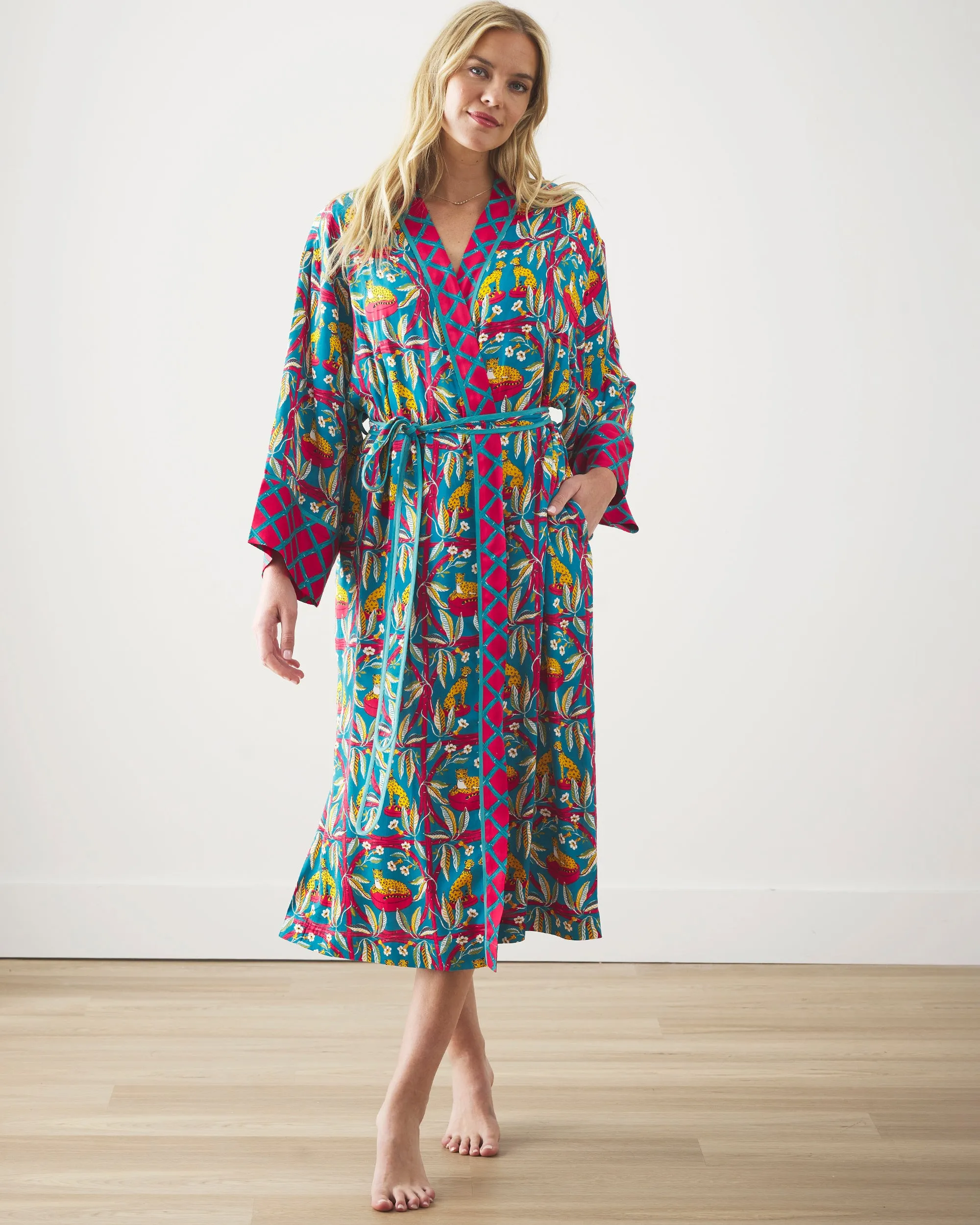 Royal Cheetah - Satin Robe - Ruby & Jade