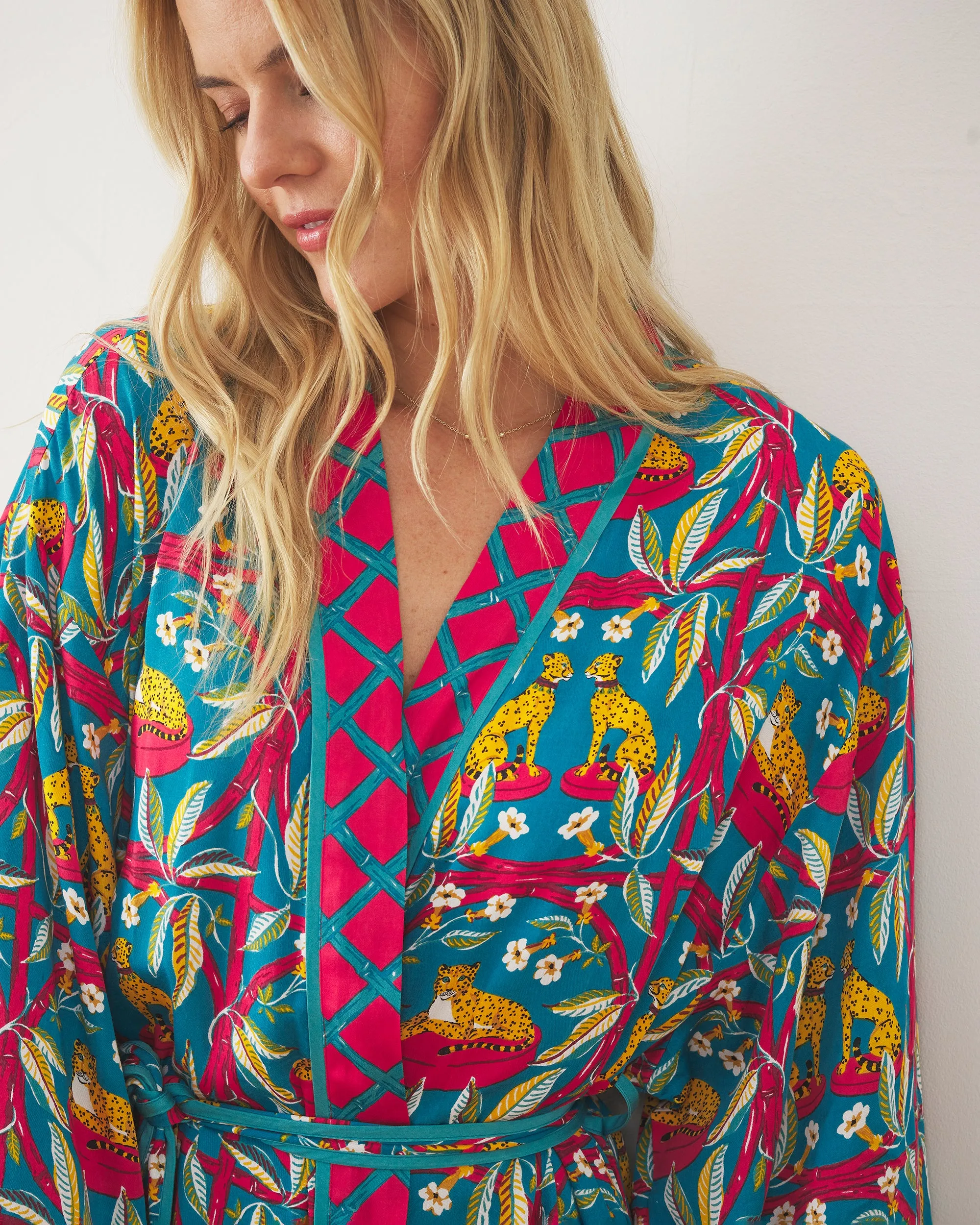 Royal Cheetah - Satin Robe - Ruby & Jade