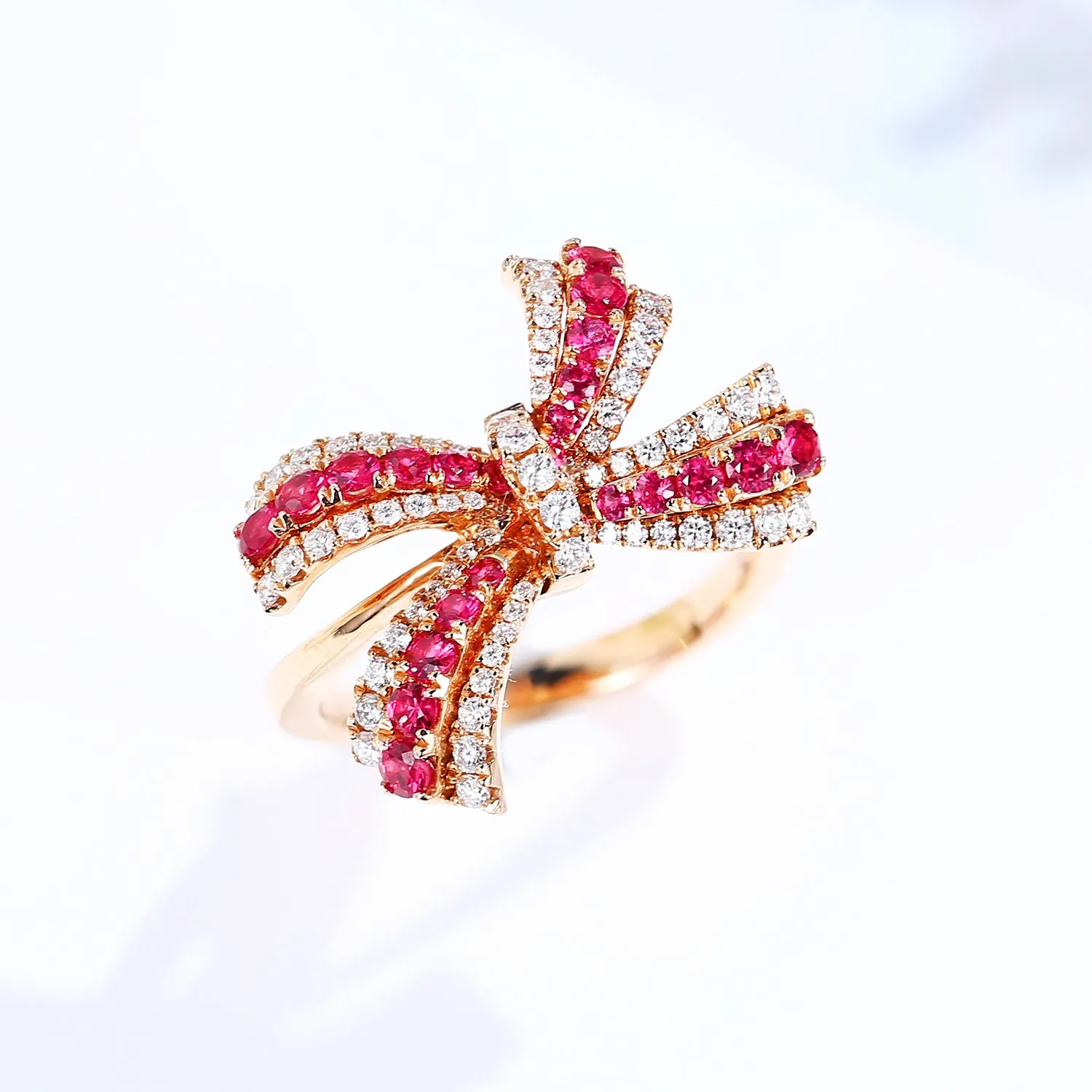 Ruby and Diamond Bow Tie Ring