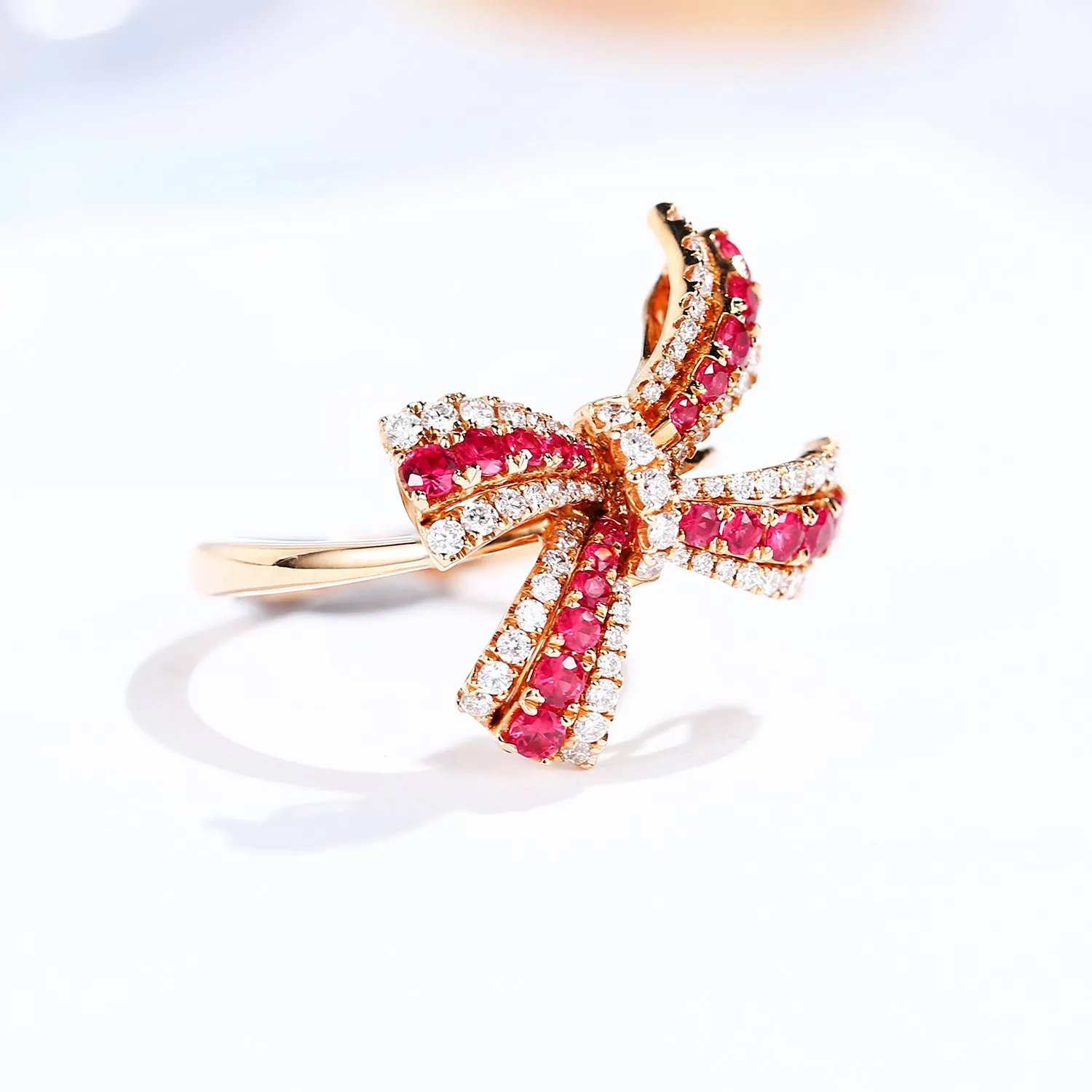 Ruby and Diamond Bow Tie Ring