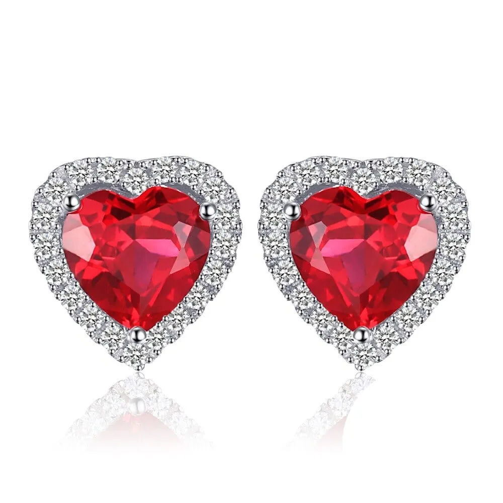 Ruby Heart Stud earrings