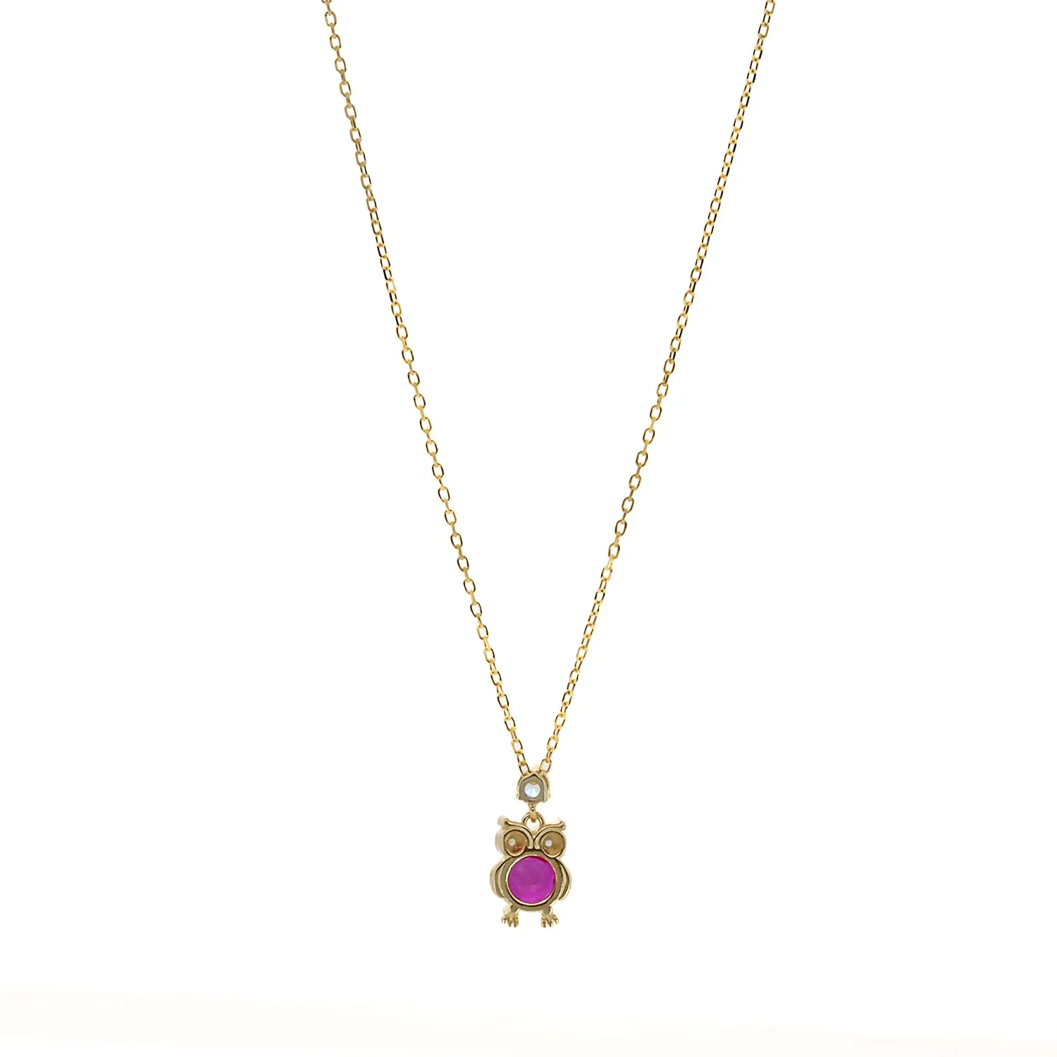 Ruby Owl Necklace