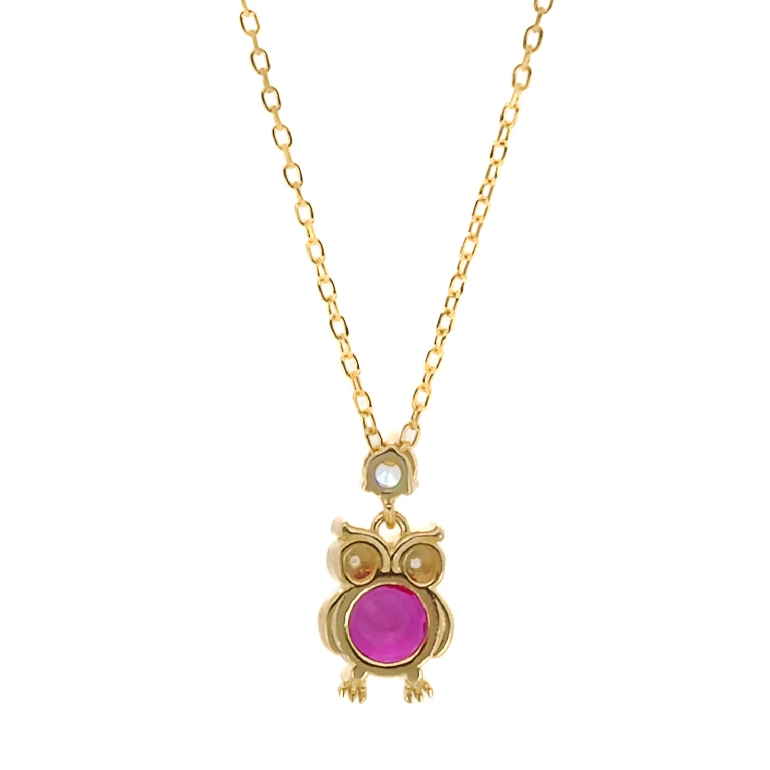 Ruby Owl Necklace