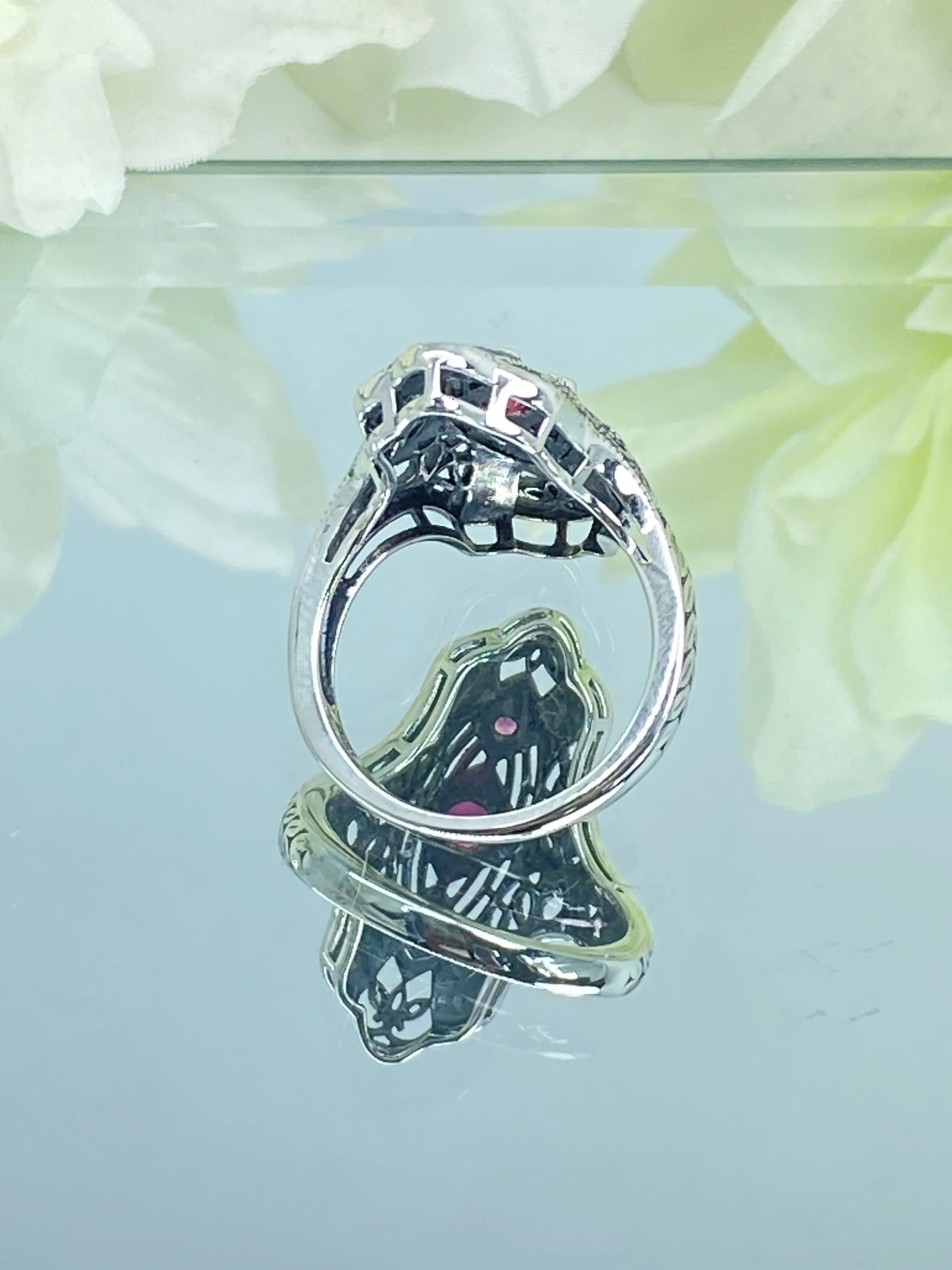 Ruby Ring, Size 7, 1920s-30s Art Deco, Gatsby style Jewelry D593 - Ready to Ship