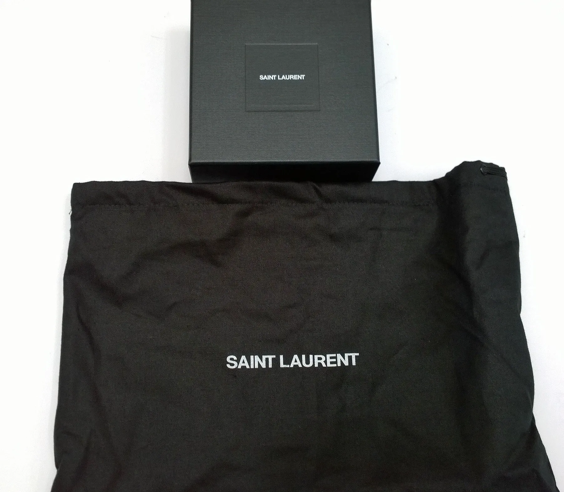 Saint Laurent Cassandre 70cm Black Patent Logo Belt
