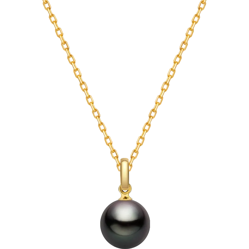 Saltwater Pearl 18K Gold Classic Buckle Pendant Necklace