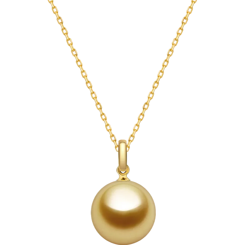 Saltwater Pearl 18K Gold Classic Buckle Pendant Necklace