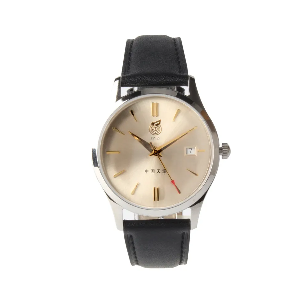 Seagull Classic Mechanical Limited Leather Strap Re-Edition "51""WuYi"Golden Dial Self Wind Automatic Men's Watch FKWY 38mm