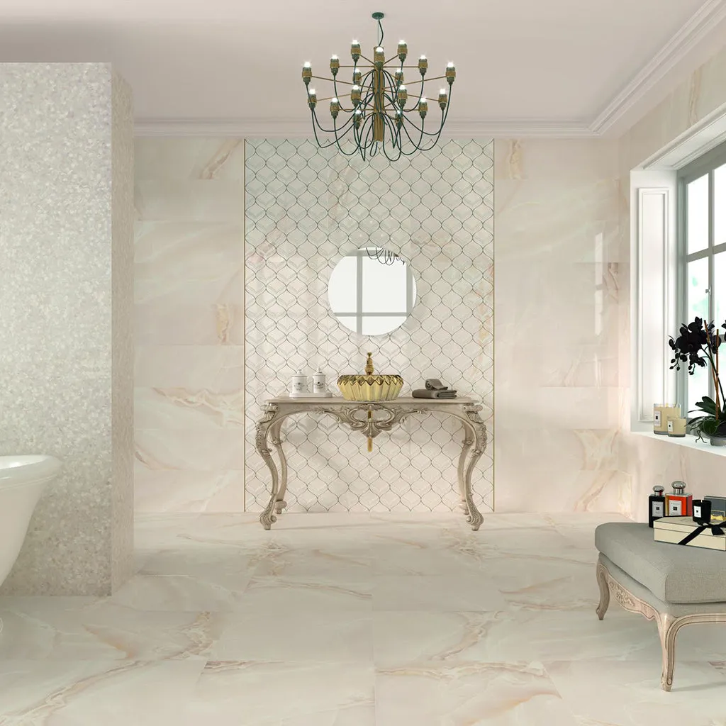Selene Light Floor Tile - Wall Or Floor Mount - 23.6 x 23.6" Porcelain/Satin - Piece : 3.87 SqFt = $ 6.00 / Box: 11.62 Sqft = $ 70.00 - Pieces Per Box: 3 Units