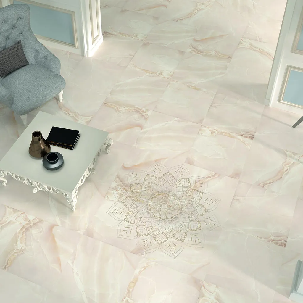Selene Light Floor Tile - Wall Or Floor Mount - 23.6 x 23.6" Porcelain/Satin - Piece : 3.87 SqFt = $ 6.00 / Box: 11.62 Sqft = $ 70.00 - Pieces Per Box: 3 Units