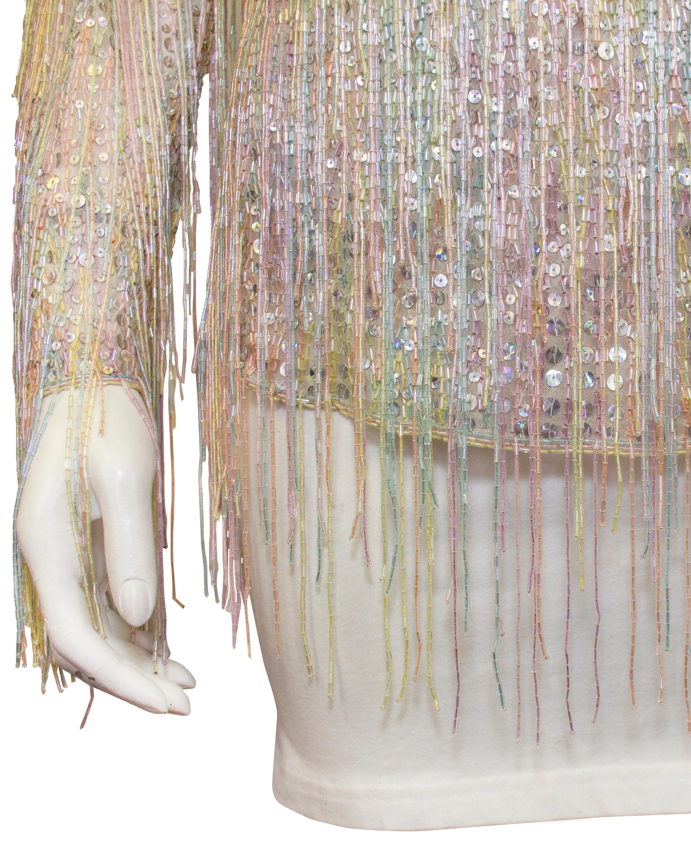 Sequin and Beaded Fringe Top