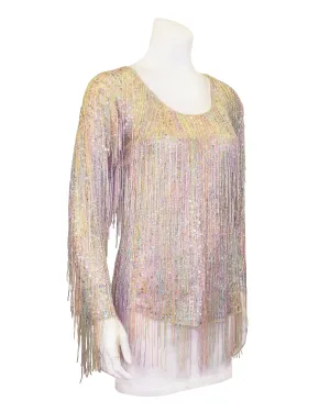 Sequin and Beaded Fringe Top