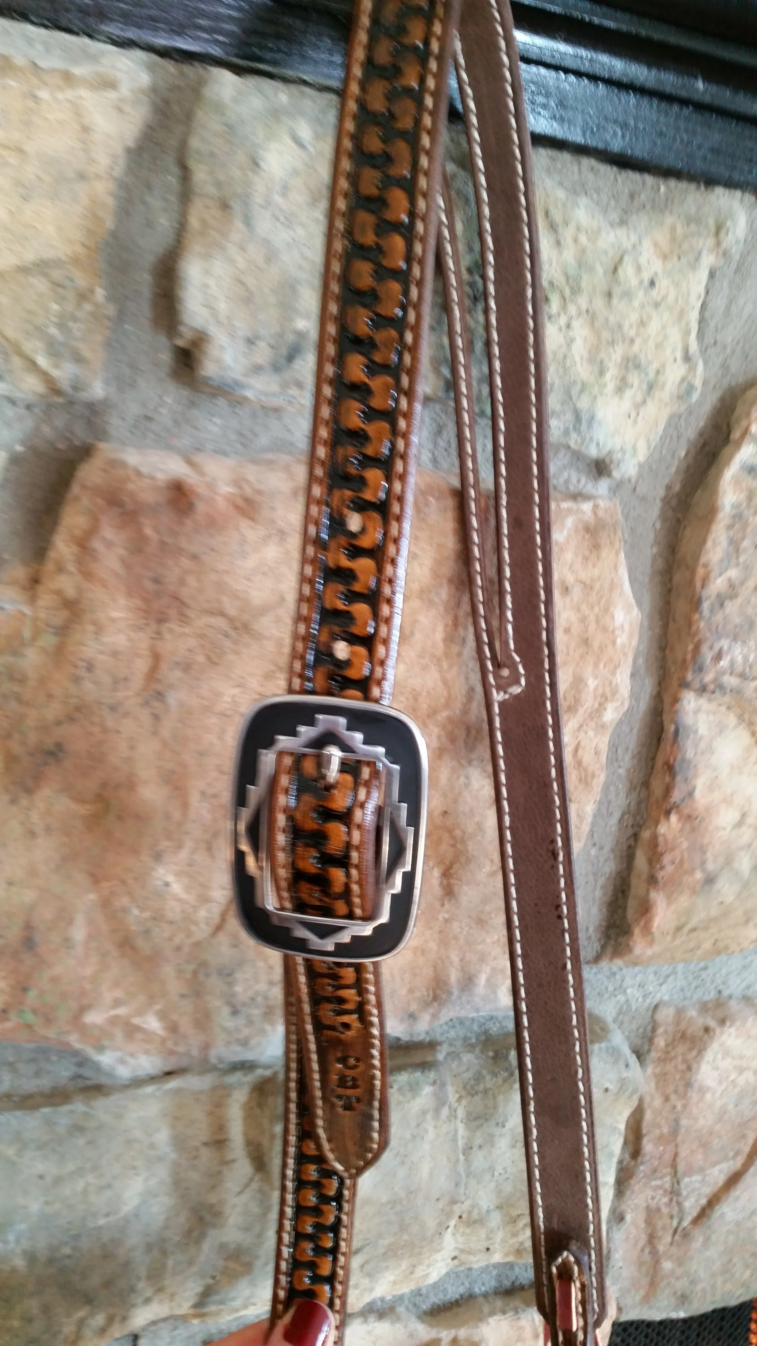 Serpentine Stamped Split Ear Headstall