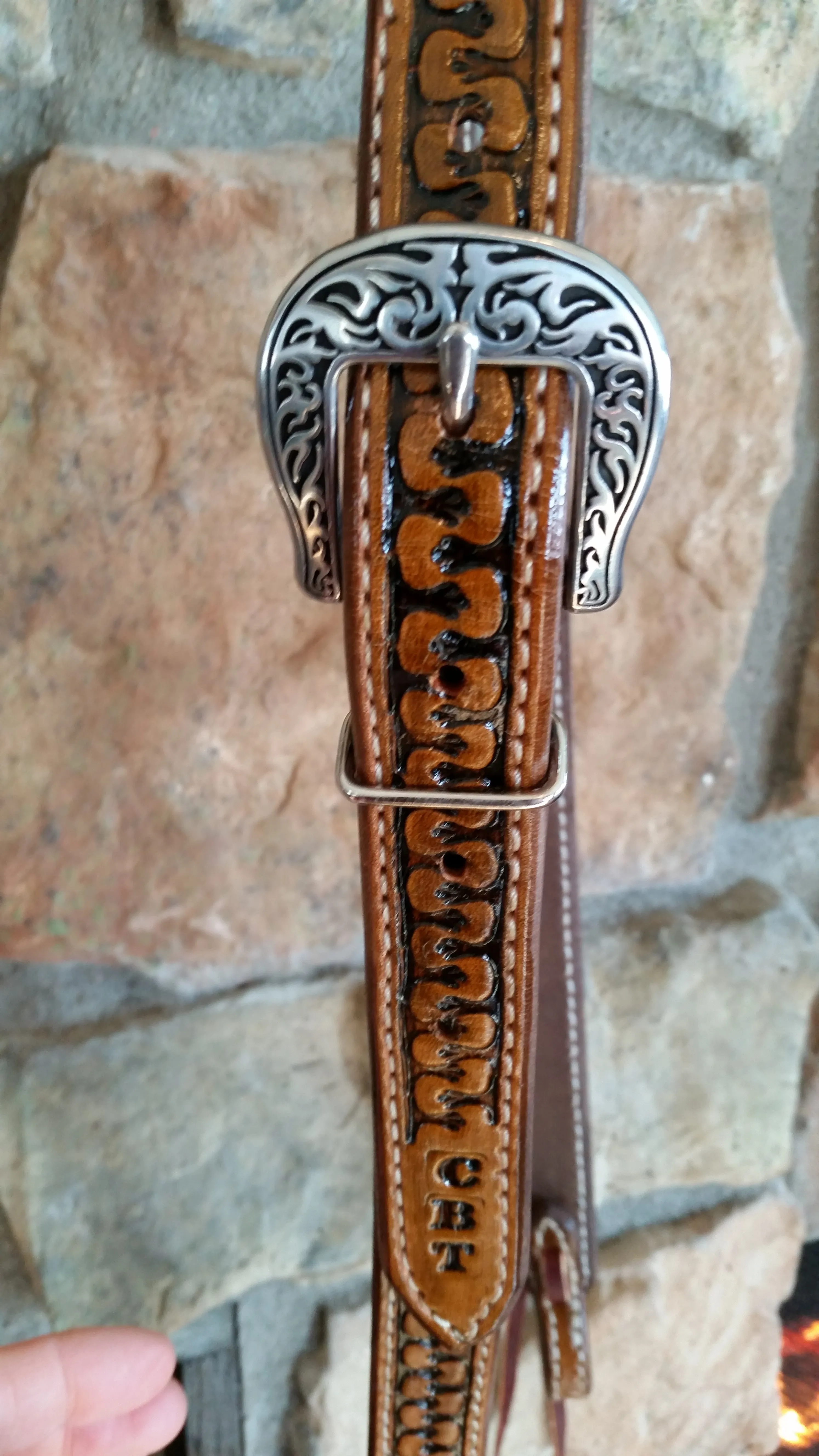 Serpentine Stamped Split Ear Headstall