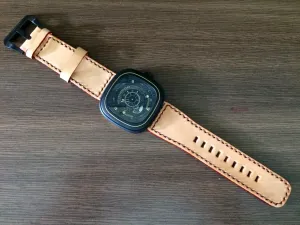 SevenFriday Watch Band, Seven Friday Watch Strap, 28mm Leather Watch Band, Khaki Watch Strap Replacement