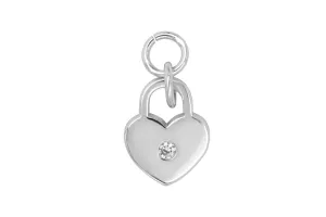 Silver Heart Lock Charm