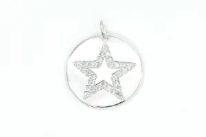 Silver Pave Coin Star Charm