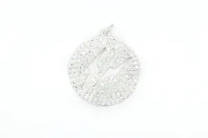 Silver Pave Lightning Bolt Charm