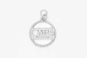 Silver Pave Love Charm