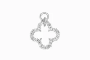 Silver Pave Open Clover Charm