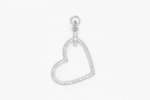 Silver Pave Side Heart Charm