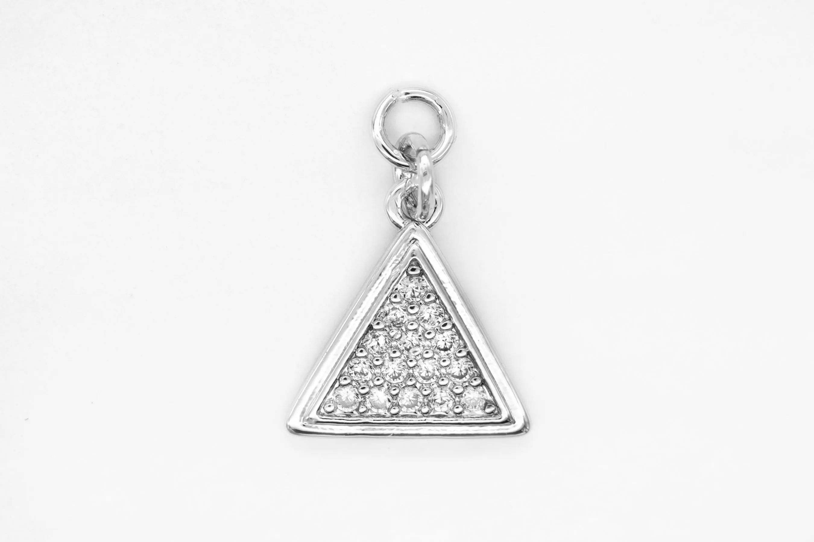 Silver Pave Small Triangle Charm