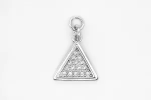 Silver Pave Small Triangle Charm