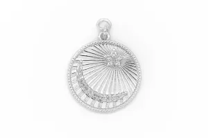 Silver Pave Star/Moon Coin Charm